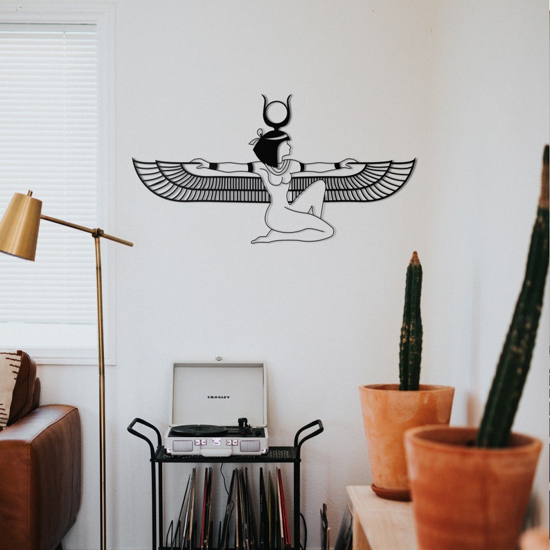 Metal Wall Art Isis Egyptian Goddess Interior Decoration Etsy