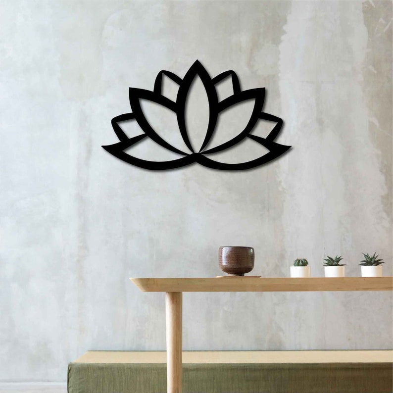 Metal Wall Art Lotus Flower Interior Decoration Home Decor Hanging Sign