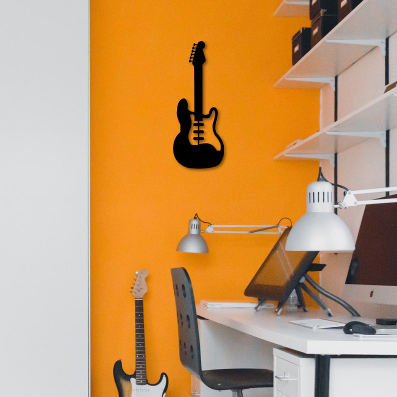 Metal Wall Art Bass Guitar I Interior Decoration Home Etsy