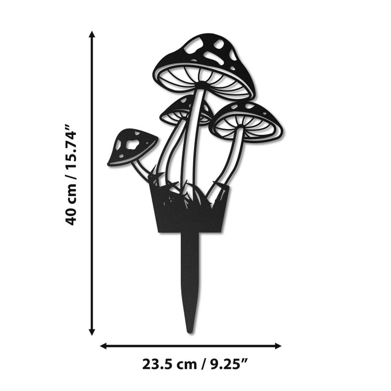 Metal Garden Decor Outdoor Garden Decor Muhsrooms Garden Etsy