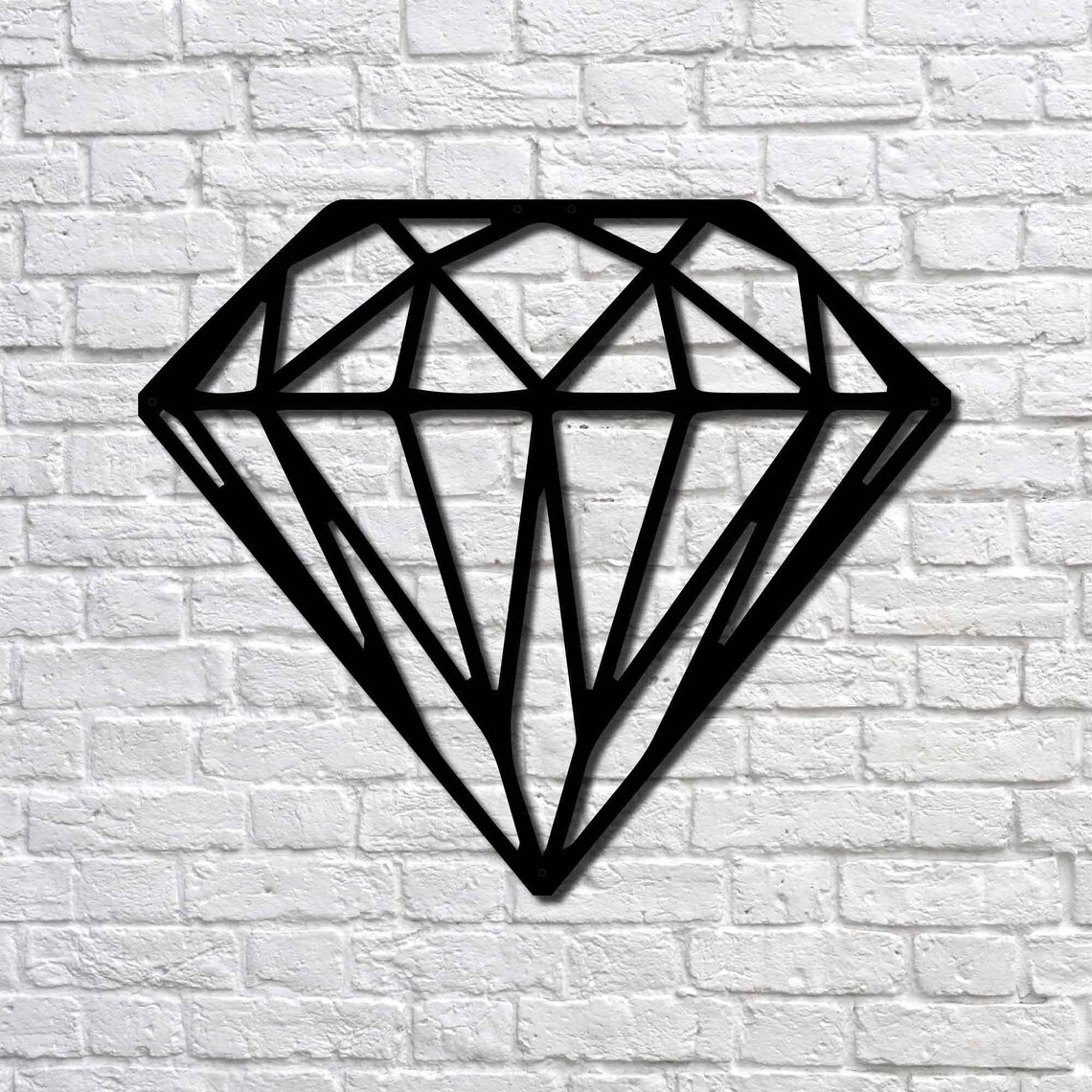 Metal Wall Art Geometric Diamond Wall Decor Wall Hanging Etsy