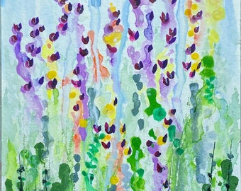 Abstract Baptisia Original Watercolor Painting