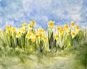 Daffodils Original Watercolor Painting
