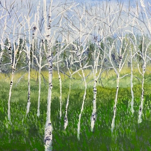 Birch Trees Original Watercolor Painting