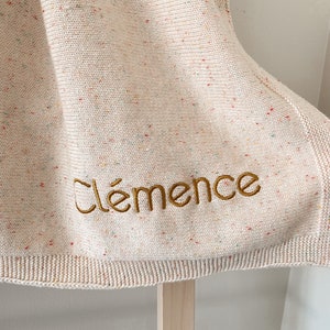 Personalized Knit Baby Comforter Blanket Embroidery Gift for Baby Shower Monogrammed Newborn Baby Gift Soft Cotton Knit Blankie image 6
