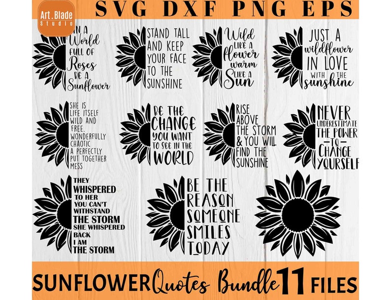 Download Sunflower Quotes SVG bundle sublimation png sunshine SVG ...