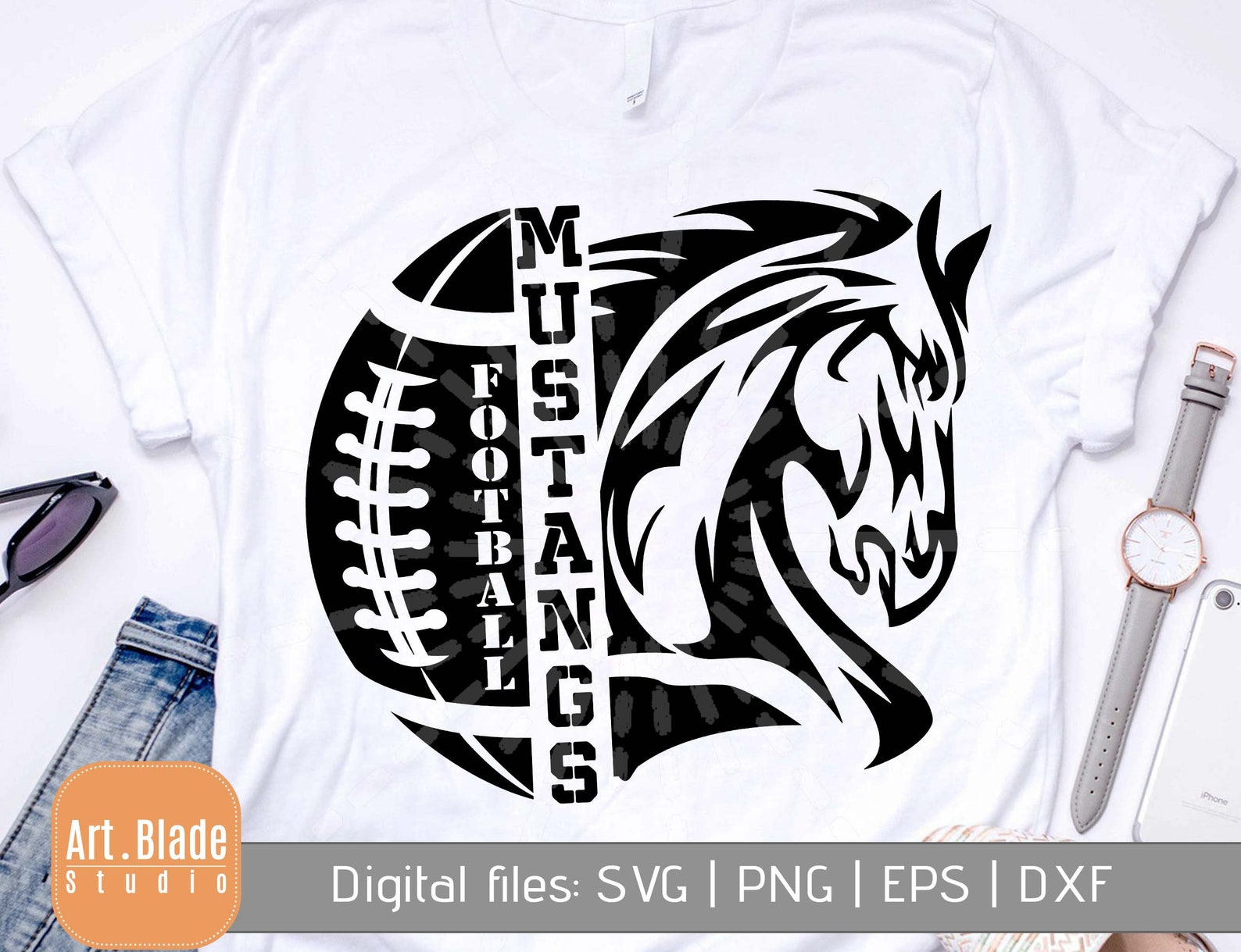 Mustangs football team svg Sports svg Mustangs wall decor Etsy