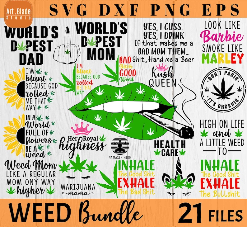 Download Weed svg Bundle Sublimation png Cannabis cliparts SVG | Etsy