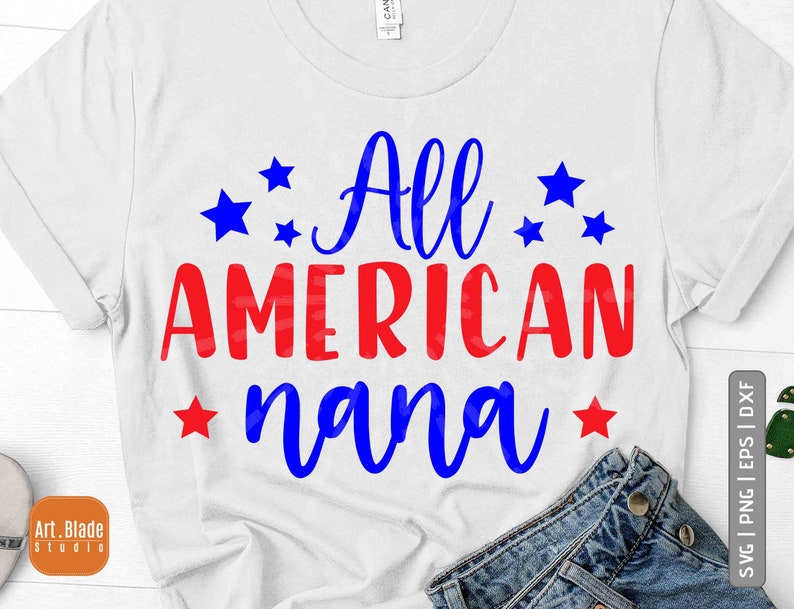 Download All American nana SVG dxf eps png American grandma cut file | Etsy