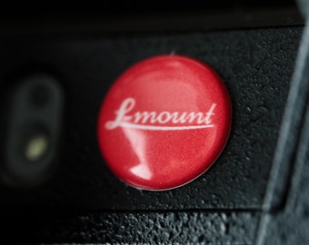 3pcs domed 3D epoxy stickers for Leica L-Mount, to personalise Panasonic LUMIX S cameras, Sigma fp/fpL cameras and any lens made for L-Mount