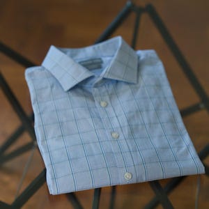 Michael Kors blue button-up shirt, size L (fits 173 to 178cm man)