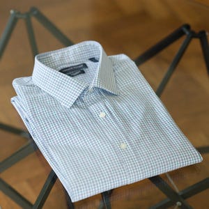 Tommy HILFIGER white checked shirt, size L (fits 173 to 178cm man)
