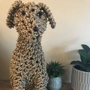 Handmade Rope Dog Statue Ornament Doorstop Handcrafted Gift