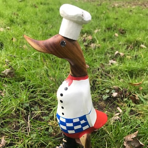 Wooden Bamboo Chef Duck Handmade key worker gift restaurant cook