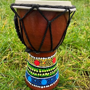 15cm Djembe bongo drum musical instrument Handmade Percussion vita craft painted aboriginal African