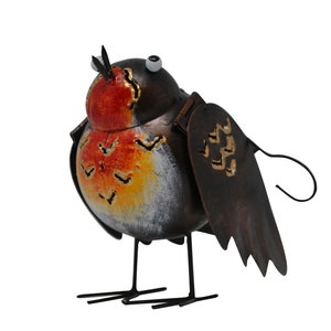 Metal Robin Tea light Holder Garden Ornament Standing candle lantern animal Hanging