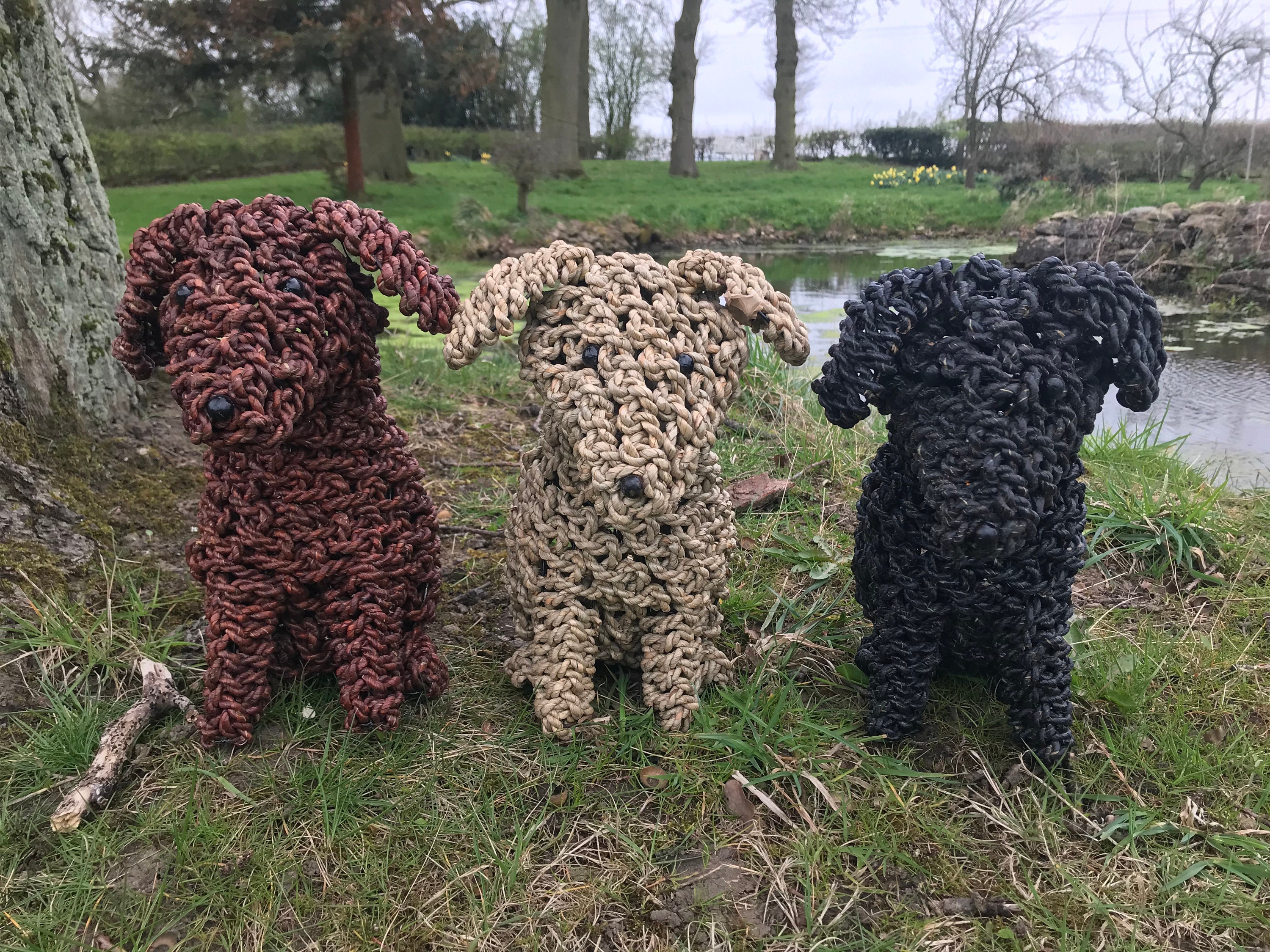 Handmade Rope Dog Puppy Statue Ornament Doorstop Handcrafted - Etsy ...