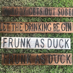 Bar en bois, gin, alcool, bière, vintage, signalisation routière, jardin, bar, personne, sortir, sobre, ivre, blague, frunk, comme, canard