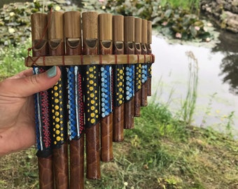 BAMBOO PANPIPES HARMONICA pan pipes windpipes handmade musical instrument