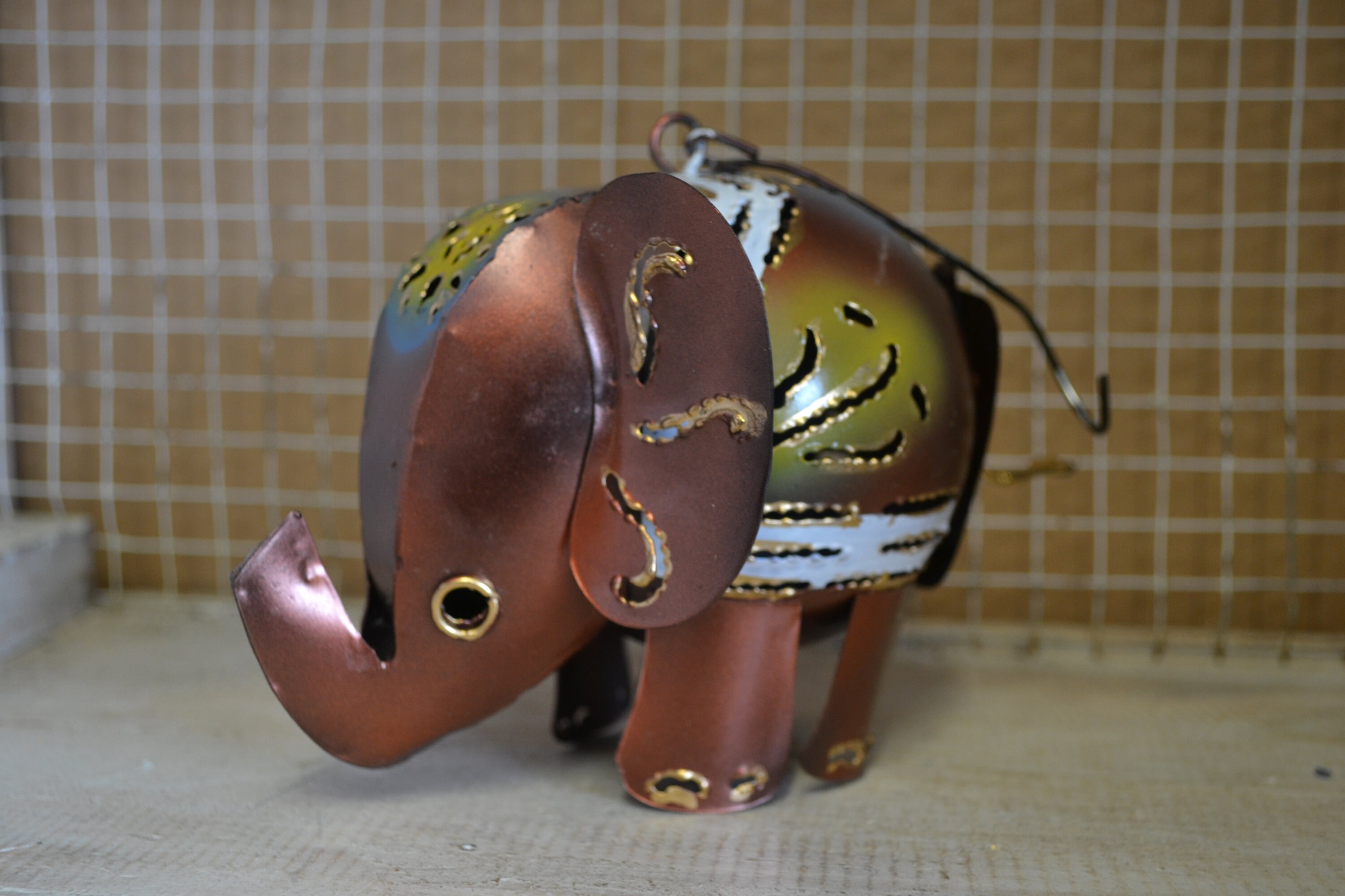 Metal Elephant Tea light Holder Garden Ornament Standing Etsy