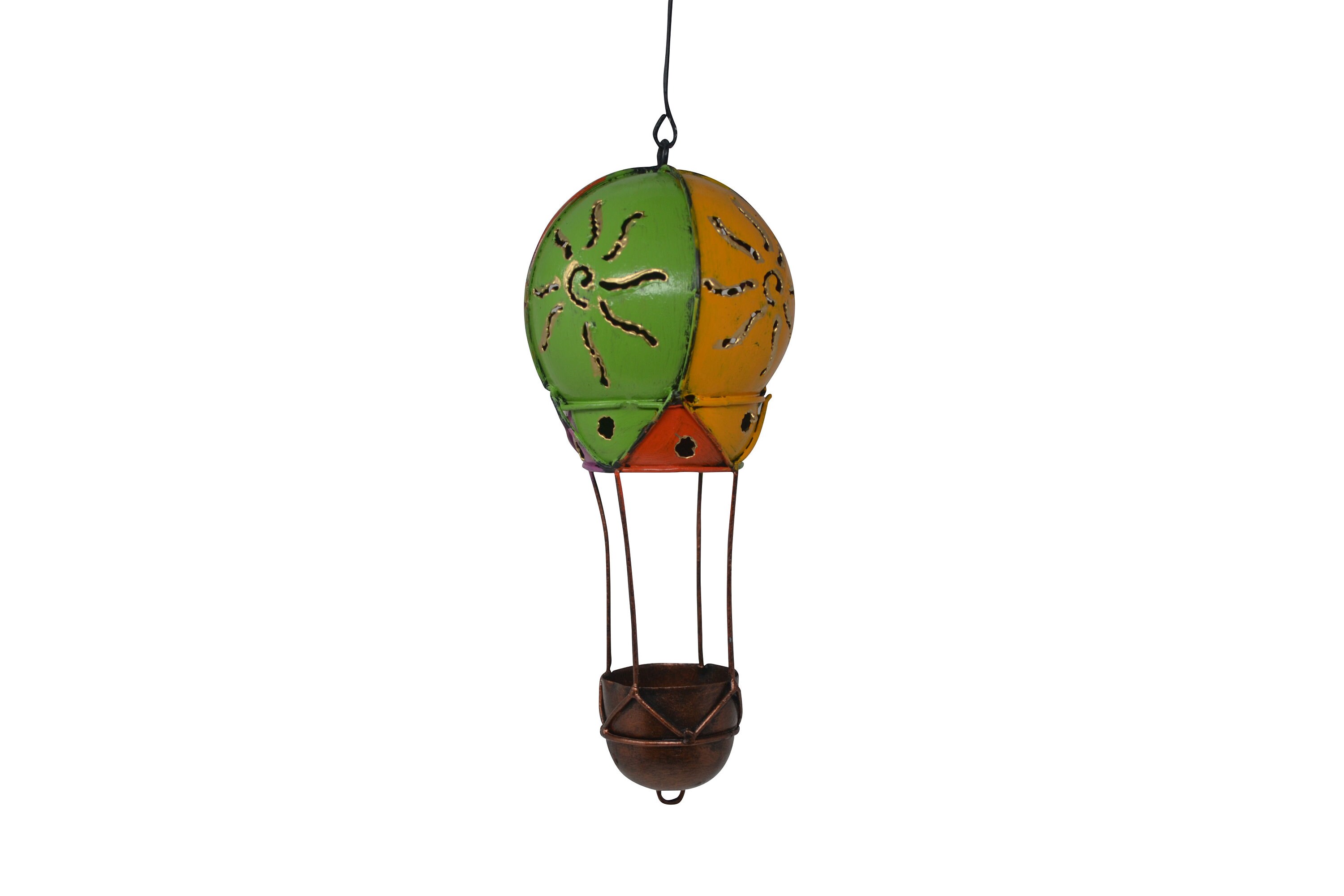 Metal Hot Air Balloon Tea Light Holder Garden Ornament Etsy UK