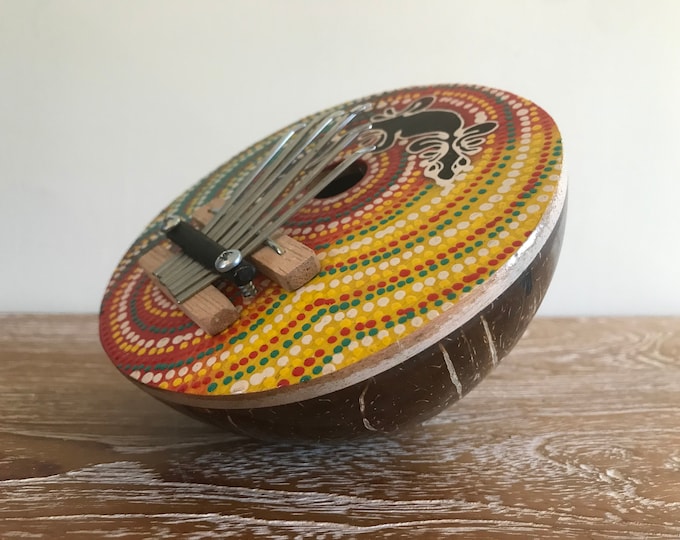 7 Key Finger Piano Kalimba Coconut Shell Thumb Musical Instrument Hand ...