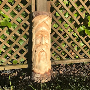 50 cm met de hand gesneden bosman groen man houtsnijwerk tuindecoratie boom hout