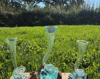 Vaso fino de vidro fundido em tigela de ornamento de raiz de teca, estátua, vaso de presente, bugiganga