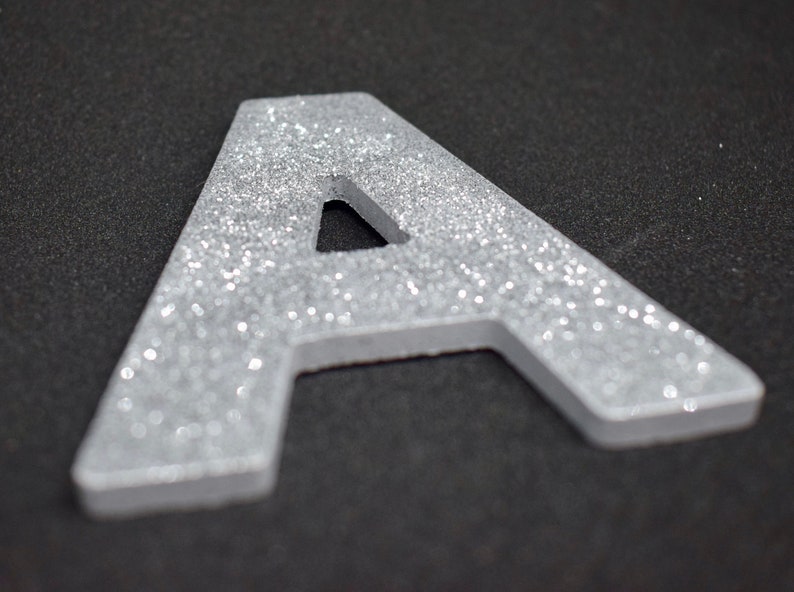 Small Silver Glitter A-Z Letters 10cm Wall Hanging Decoration - Etsy UK