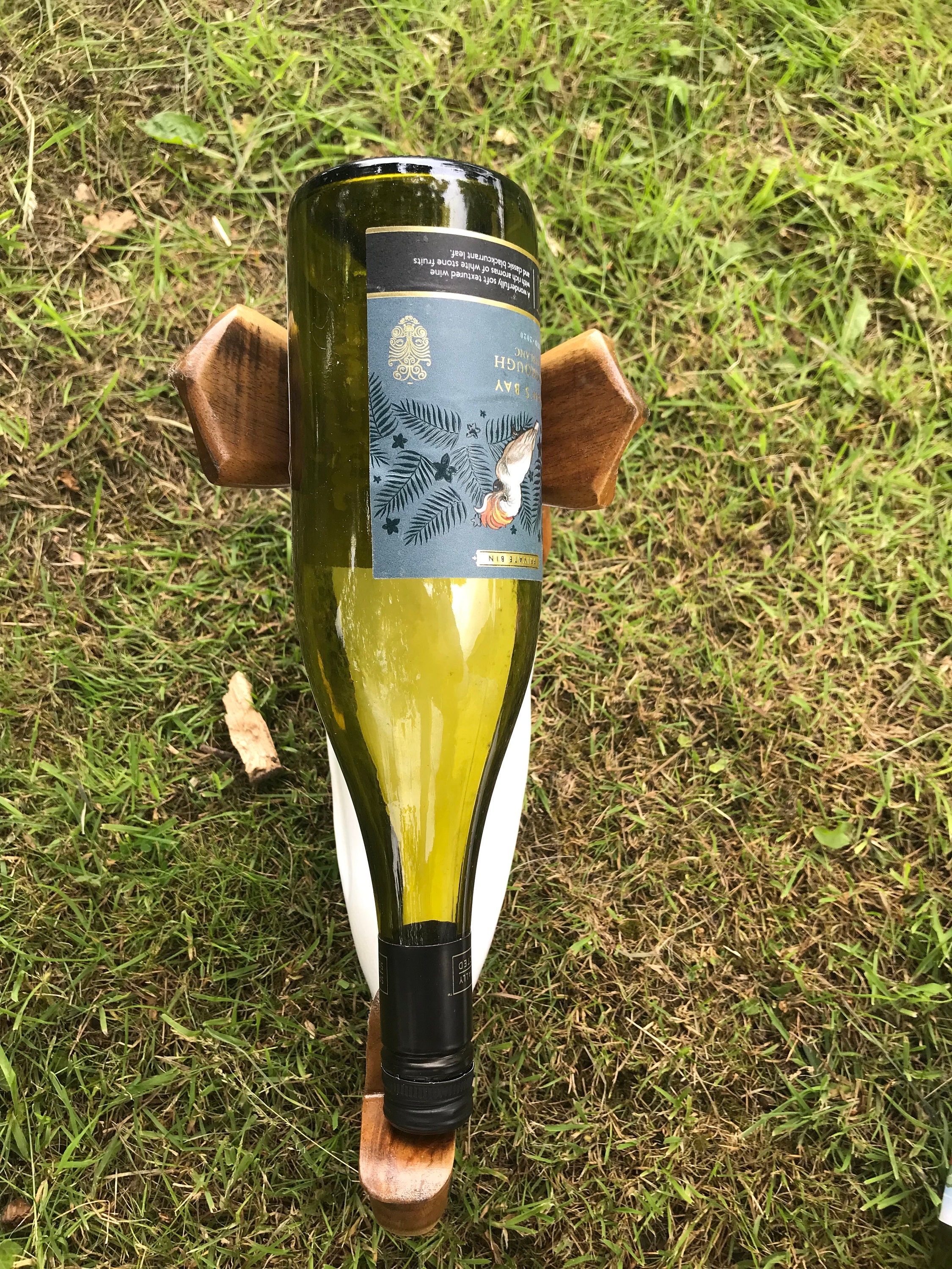 Drunk Duck Wine Holder Natural and White Bamboo Natural Hand Etsy