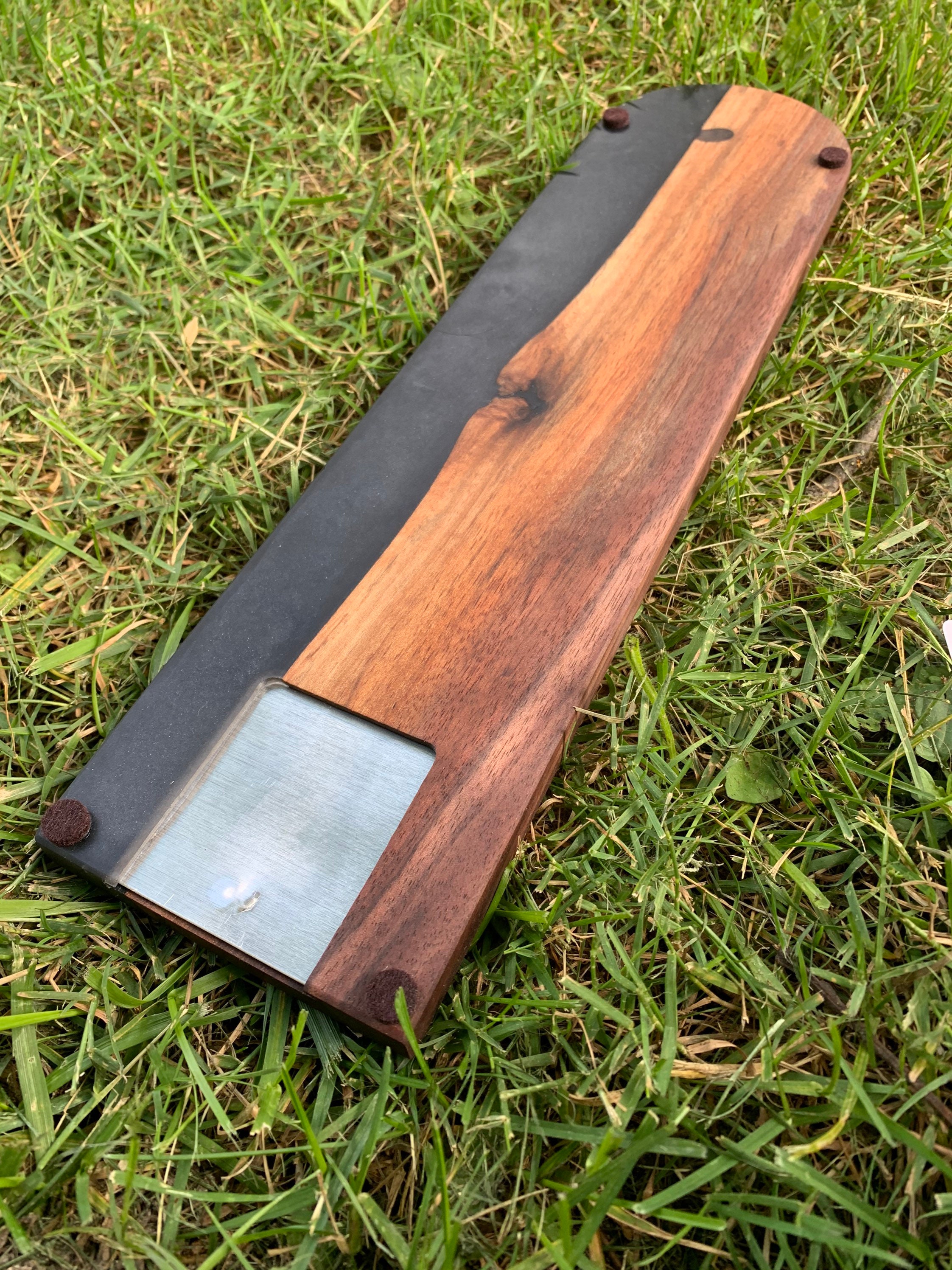 Walnut Epoxy Cribbage Board Handmade Black pigment Etsy