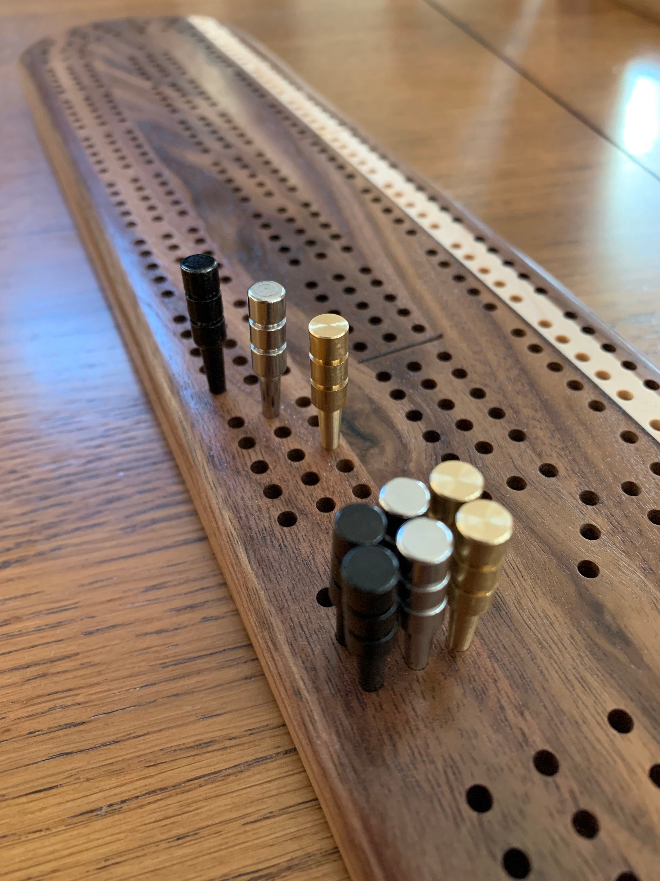 Cribbage Board Pegs 1/8 Metal 3 Player Comes With Etsy