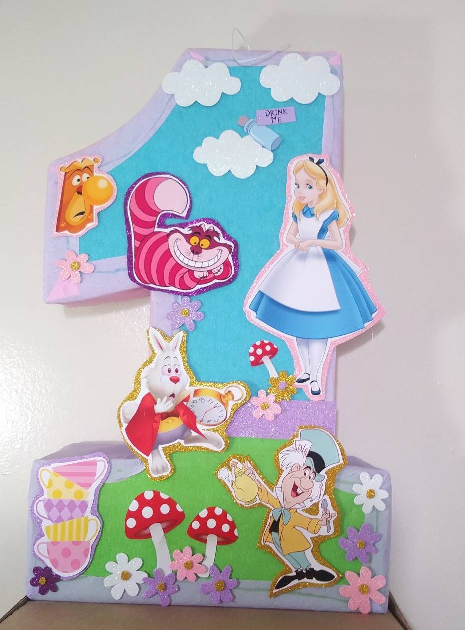 Alice in the wonderland birthday party Alice in the wonderland pinata first birthday Alice in the wonderland party Alice