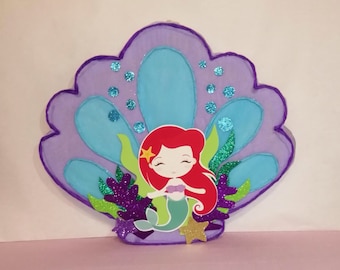 The little mermaid  pinata, the little mermaid  birthday party, mermaid pinata, baby mermaid pinata, baby the little mermaid birthday  decor