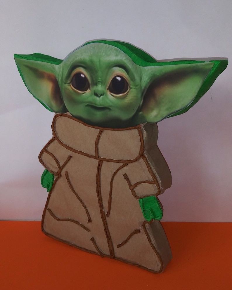 Baby Yoda pinata Star Wars pinata, Star Wars birthday party baby yoda party decoration image 3