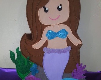 mermaid pinata mermaid birthday party, mermaids pinata, baby mermaid pinata, little mermaid birthday decoration custom pinata
