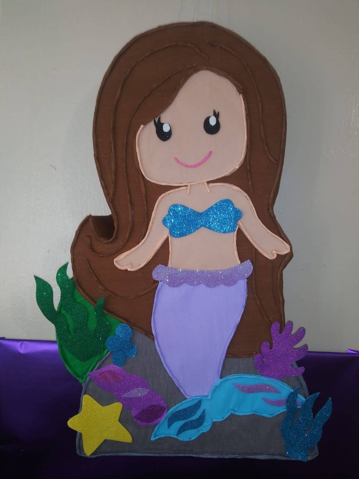 Piñata Sirène Trookee 46cm - Anniversaire Enfant - Remplissage Friandises - Décoration Fête