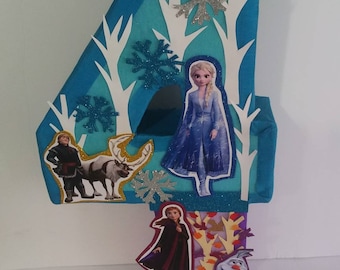 Frozen pinata number 4 frozen 2 pinata, frozen 2 birthday party, elsa pinata, anna pinata, frozen 2 party