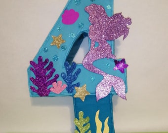 The little mermaid pinata, the little mermaid birthday party, mermaid pinata princess Ariel pinata