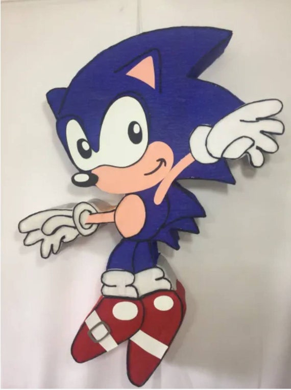 Large Sonic pinata-sonic party- sonic theme- party decorations