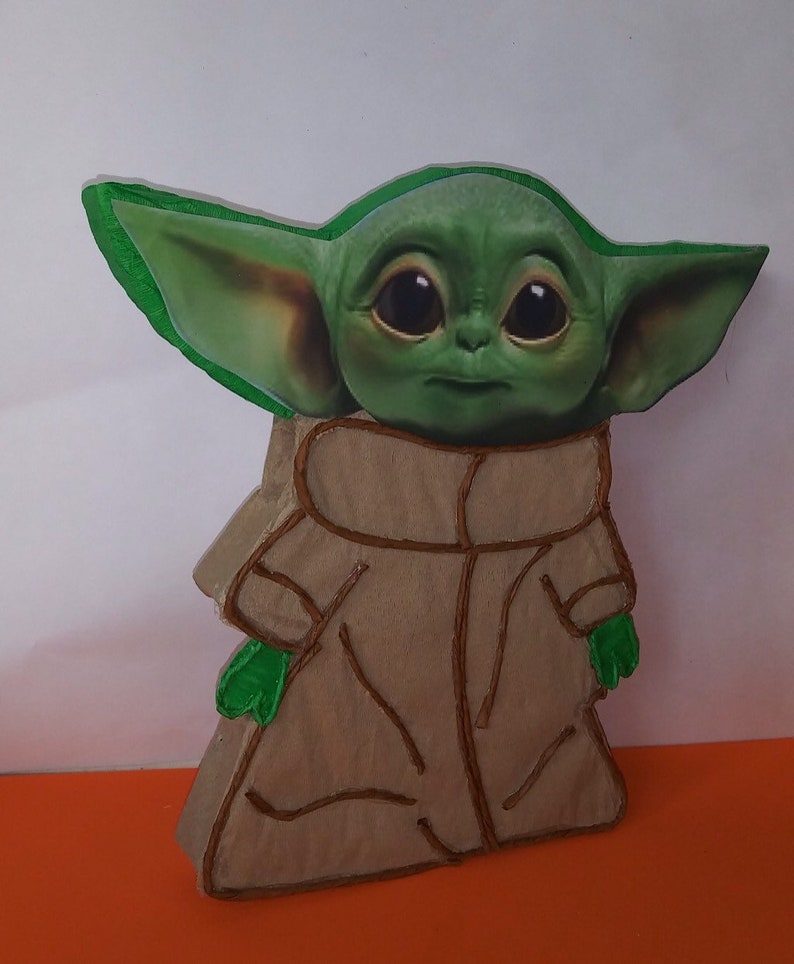 Baby Yoda pinata Star Wars pinata, Star Wars birthday party baby yoda party decoration image 2