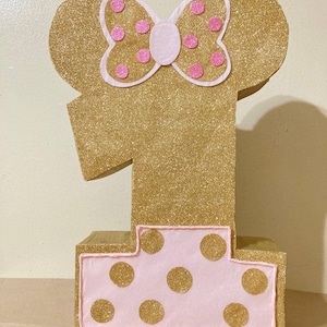 Minnie Mouse gold and pink pinata, Minnie Mouse gold and pink birthday party minnie pink minnie gold