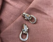 Lion Head Door Knocker Statement Jewelled Earrings