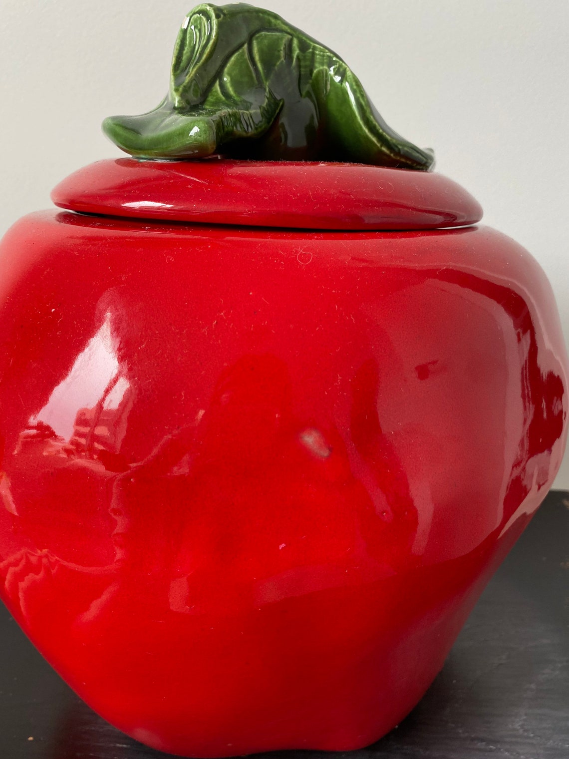 Giant Vintage Ceramic Apple Jar Etsy