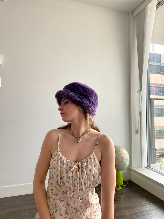 Fuzzy Wuzzy Faux Fur Purple Hat | Etsy