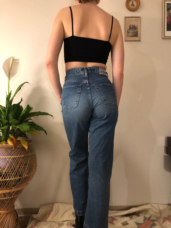 Vintage High Rise Silver Relaxed Wide Leg Jeans /