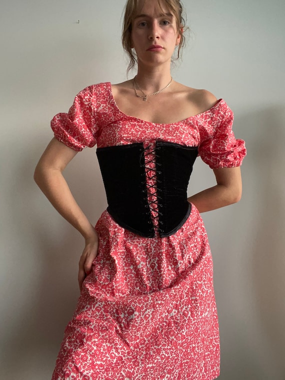 Pink Floral Handmade Cotton Babydoll Dress