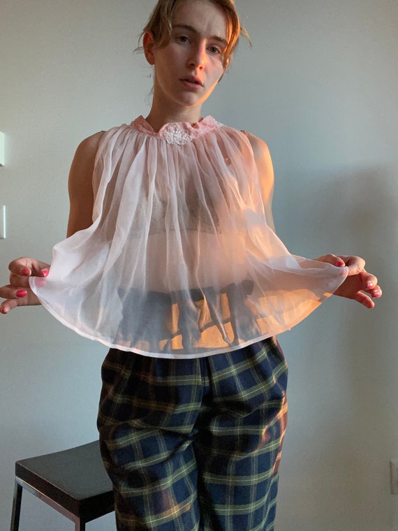 1960s Blush Pink Twirl Lingerie Top