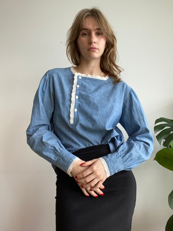 Vintage Ralph Lauren Puffed Sleeve Blouse / M