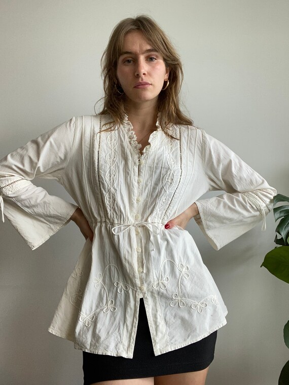 Cotton Applique Blouse / M